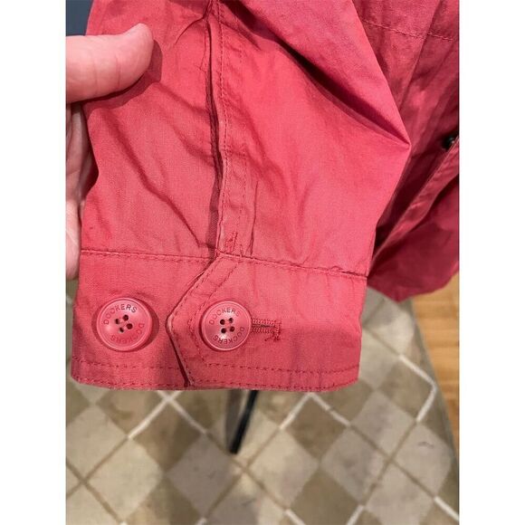 Dockers Men's Red Hooded Windbreaker Jacket Size L Casual Zip-Up - Picture 7 of 15